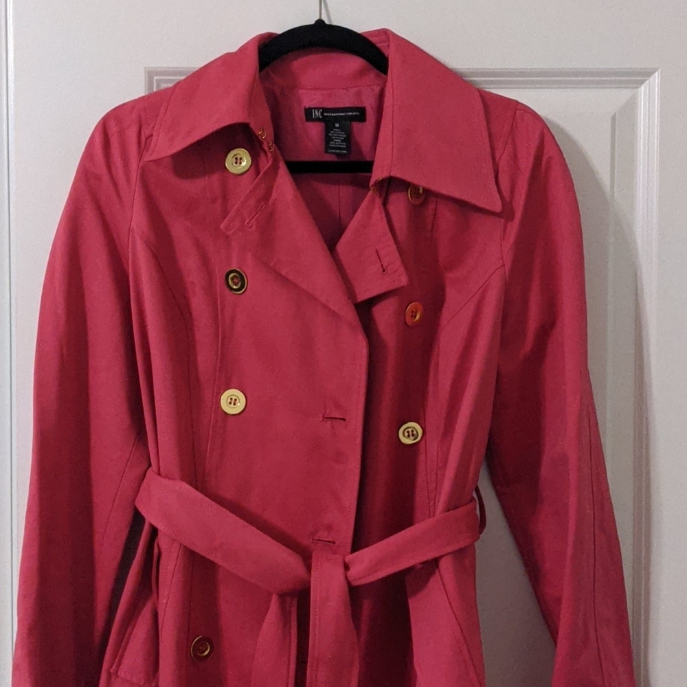 Hot Pink INC International Concepts Trench Coat